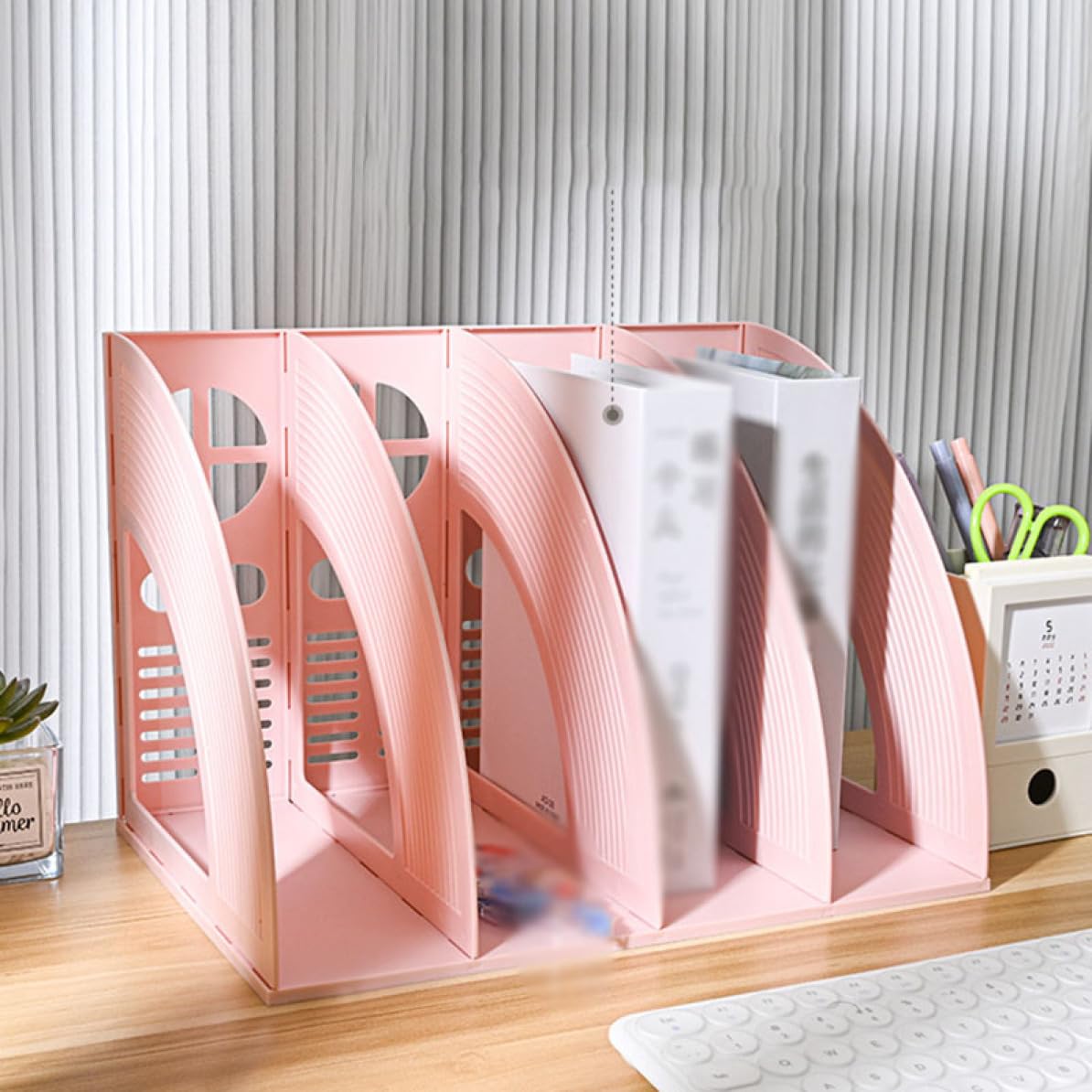 Amazon.co.jp: [ZLUKUO] A4 ファイルボックス ファイルスタンド 本立て